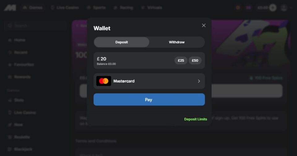 Top Mastercard casino UK - Midnite