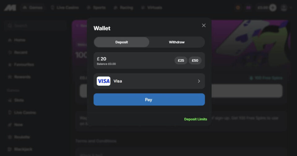 Top Visa casino UK - Midnite